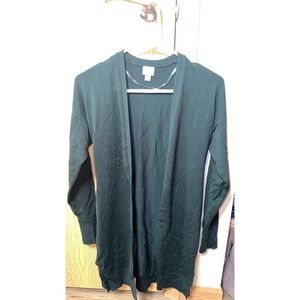 green cardigan